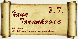 Hana Taranković vizit kartica